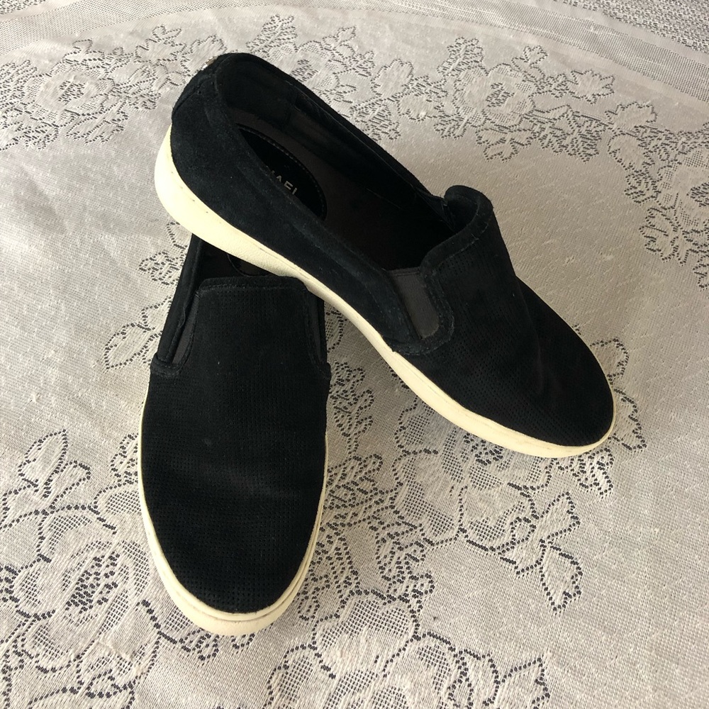 Women’s Michael Kors “Keaton” black suede slip on shoe size 9.